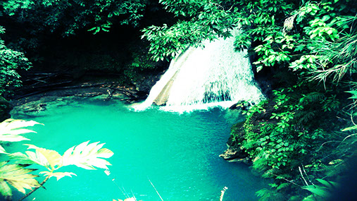 The Blue Hole Falls in Jamaica