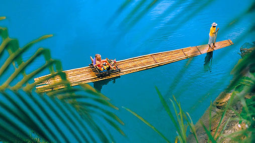 Rafting on the Martha Brae on bamboo raft
